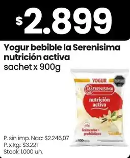 Changomas La serenisima yogur bebible nutrición activa oferta