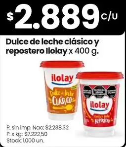 Changomas Ilolay dulce de leche clásico y repostero oferta