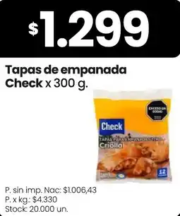 Changomas Check tapas de empanada oferta