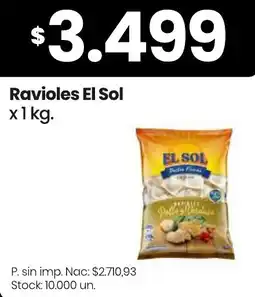 Changomas El sol ravioles oferta