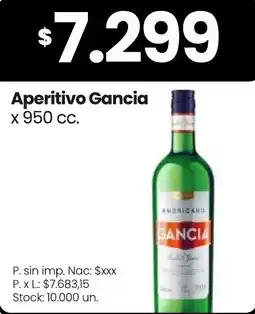 Changomas Gancia aperitivo oferta