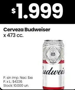 Changomas Budweiser cerveza oferta