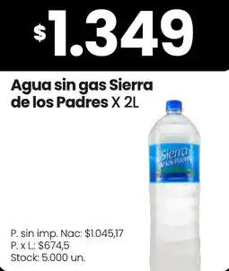 Changomas Sierra de los Padres agua sin gas oferta
