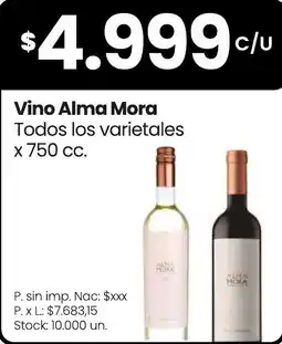 Changomas Alma Mora vino todos los varietales oferta