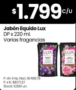 Changomas Lux jabón líquido oferta