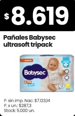 Changomas Babysec ultrasoft pañales tripack oferta