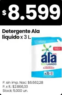 Changomas Ala detergente liquido oferta