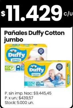 Changomas Duffy pañales cotton jumbo oferta