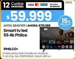 Changomas Philco smart tv led 55 4k oferta