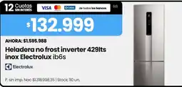 Changomas Electrolux heladera no frost inverter 429lts inox ib6s oferta