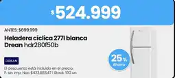 Changomas Drean heladera cíclica 277l blanca oferta