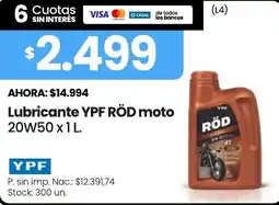 Changomas Ypf lubricante röd moto oferta