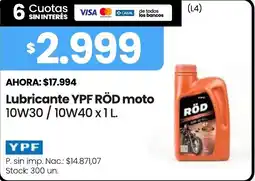 Changomas YPF Röd lubricante moto oferta