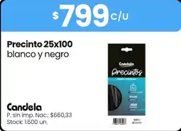 Changomas Candela precinto 25x100 blanco y negro oferta