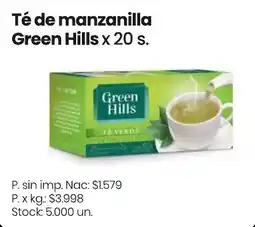 Changomas Green Hills té de manzanilla oferta