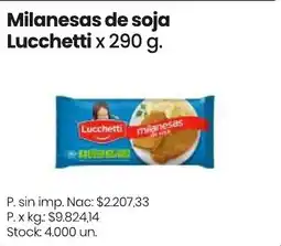 Changomas Lucchetti milanesas de soja oferta