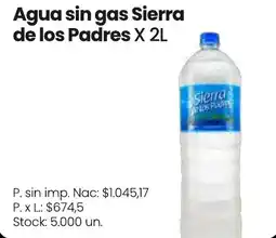 Changomas Sierra agua sin gas oferta