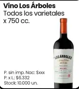 Changomas Los árboles vino todos los varietales oferta