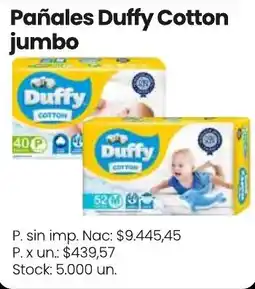 Changomas Duffy pañales cotton jumbo oferta