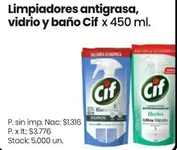 Changomas Cif limpiadores antigrasa, vidrio y baño oferta