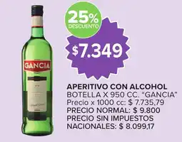 Carrefour Gancia aperitivo con alcohol oferta