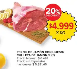 Carrefour Pernil de jamón con hueso/chuleta de jamón oferta