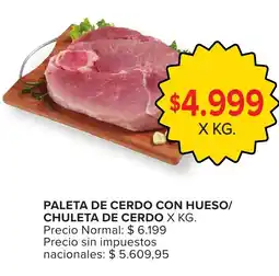 Carrefour Paleta de cerdo con hueso/chuleta de cerdo oferta