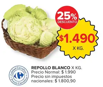 Carrefour Repollo blanco oferta