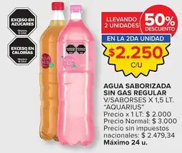 Carrefour Aqua rius agua saborizada sin gas regular oferta