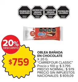 Carrefour Oblea bañada en chocolate oferta