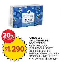 Carrefour Carrefour soft pañuelos descartables pocket pack oferta