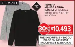 Carrefour Tex remera manga larga básica oferta