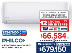 Carrefour Philco aire acondicionado split oferta
