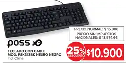 Carrefour Poss teclado con cable oferta
