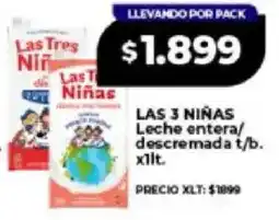 Supermayorista Vital Las 3 niñas leche entera/ descremada t/b. oferta