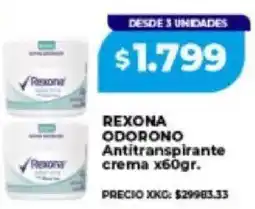 Supermayorista Vital Rexona odorono antitranspirante crema oferta