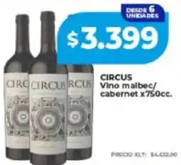 Supermayorista Vital Circus vino malbec/ cabernet oferta