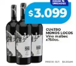 Supermayorista Vital Cu4tro monos locos vino malbec oferta