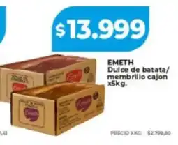Supermayorista Vital Emeth dulce de batata/ membrillo cajon oferta