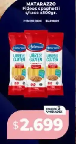 Supermayorista Vital Matarazzo fideos spaghetti s/tacc oferta