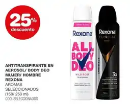Atomo Conviene Rexona antitranspirante en aerosol/ body deo mujer hombre oferta