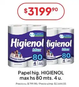 Hergo Higienol papel hig. max hs oferta