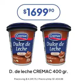 Hergo Cremac dulce de leche clásico oferta
