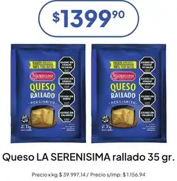 Hergo La serenisima queso rallado reggianito oferta