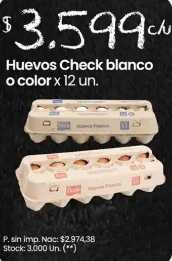 Changomas Huevos Check blanco o color oferta