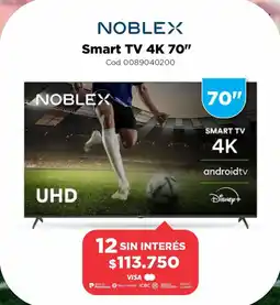 Casa Silvia Noblex Smart TV 4K 70" oferta