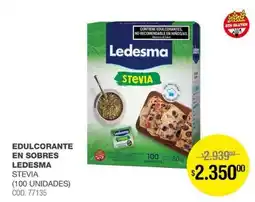 Atomo Conviene Ledesma edulcorante en sobres stevia oferta