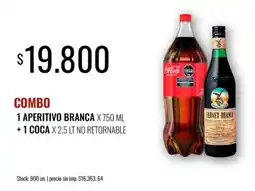 Supermercados Tadicor Fernet branca aperitivo +1 coca no retornable oferta