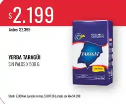 Supermercados Tadicor Taragüi yerba mate oferta