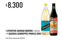 Supermercados Tadicor Amargo obrero aperitivo + gaseosa schweppes pomelo zero oferta